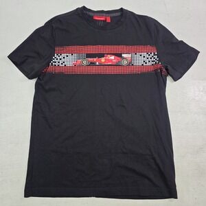 Scuderia Ferrari T-Shirt Black Graphic Logo Racing Formula 1 Sportswear Men's‎ L